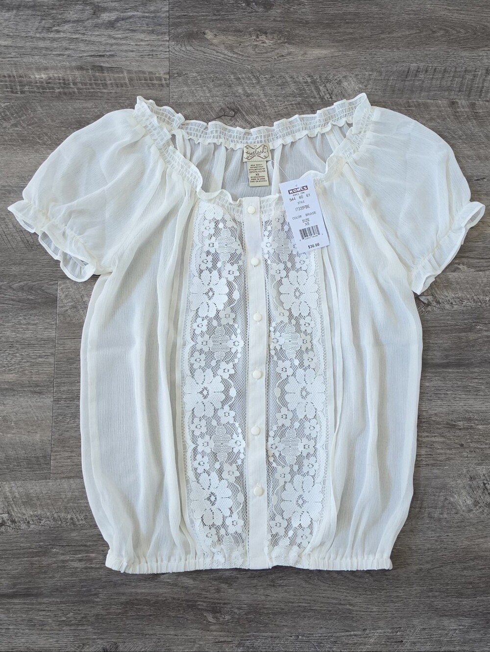 NWT Women's Sheer/Lace Blouse